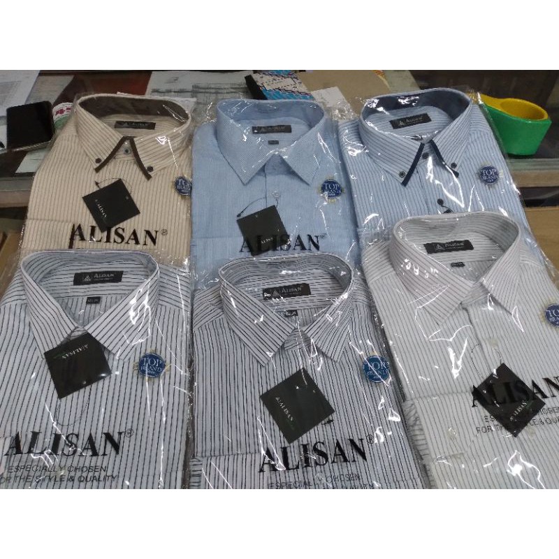 alisan motif lengan panjang reguler/slmfit size 16.5 -17.5 JUMBO