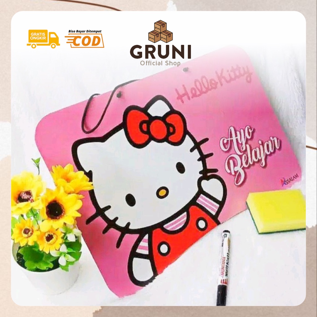 GRUNI HL0253 Set Papan Tulis Karakter Papan Tulis Belajar Anak Papan Tulis Mini Karakter Papan Tulis