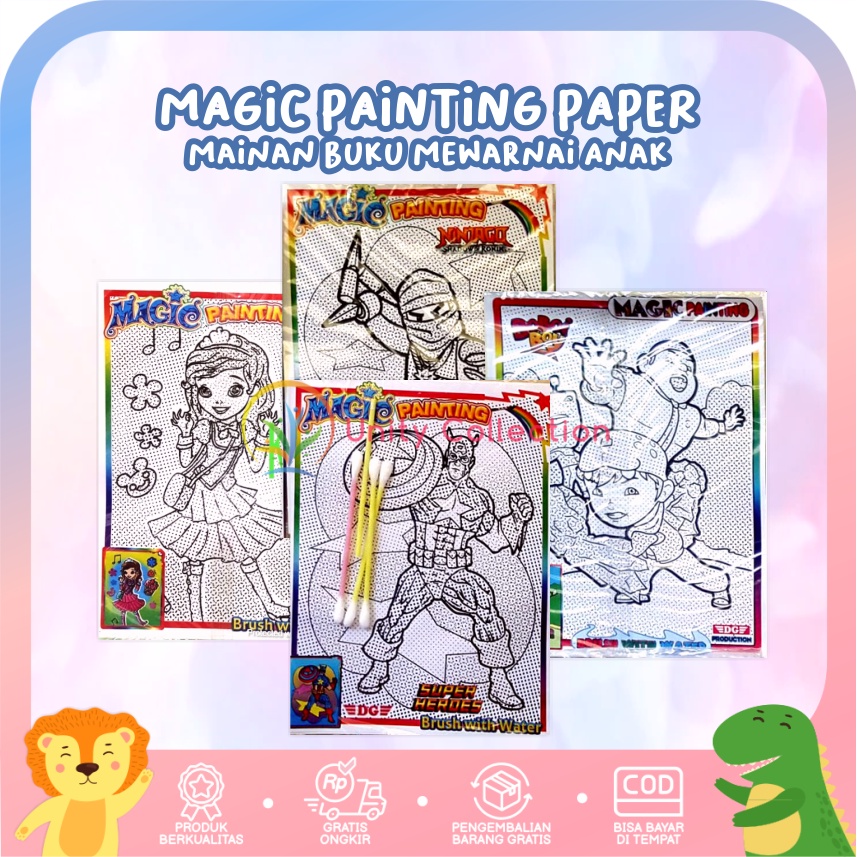 

New Magic Painting Paper Mainan Buku Mewarnai Anak