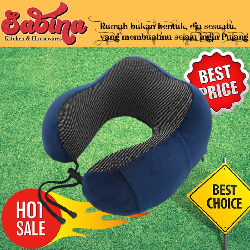 Bantal Leher Penyangga Bentuk U-Shape Foldable Travel Neck Pillow