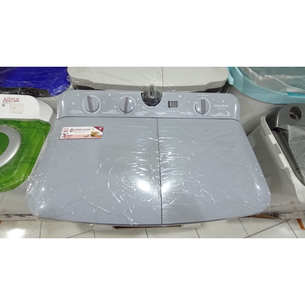 Mesin Cuci 2 Tabung Polytron PWM 9076 9 Kg Garansi Resmi Khusus Jawabarat Jabodetabek (Kota bandung dan Cimahi Bisa COD)