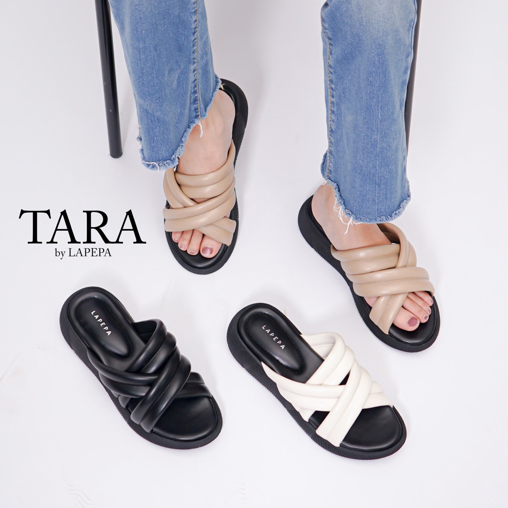 AVLINSTORE - tipe TARA Sandal Wanita Wedges Sendal Cewek Platform Kondangan Hak Tinggi 3cm Model Silang 3 Size 35 36 37 38 39 40 41