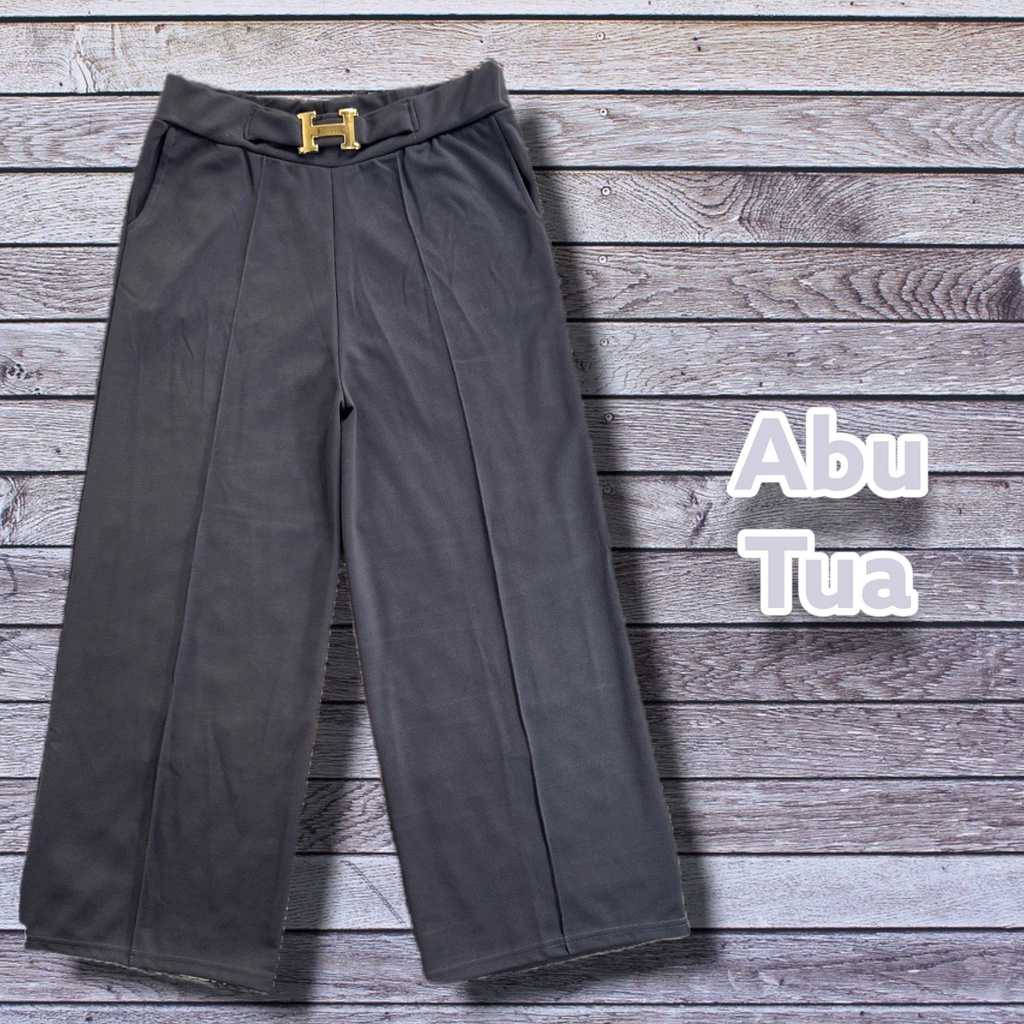 CELANA KULOT HW CULLOTE POLOS HIGHWAIST STANDART WANITA KULOT BELT H IMPORT PINGGANG KARET BAHAN MELAR