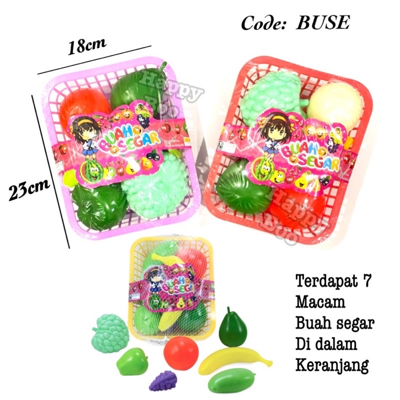 mainan anak kitchen set buah segar keranjang mainan pondok masak masakan buah buse set keranjang