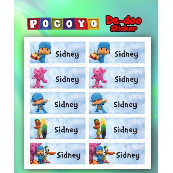 

Sticker Label Nama waterproof Karakter Pocoyo