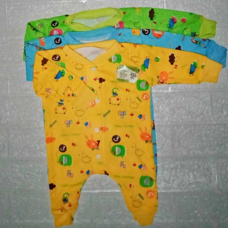 3pcs sleepsuit/bodysuit bayi lengan panjang murah sni