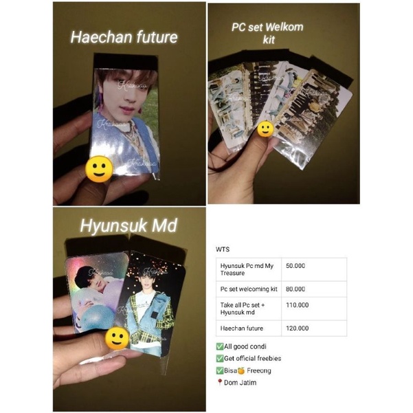 WTS HAECHAN FUTURE, HYUNSUK MD MY TREASURE, PC SET WELKOM KIT