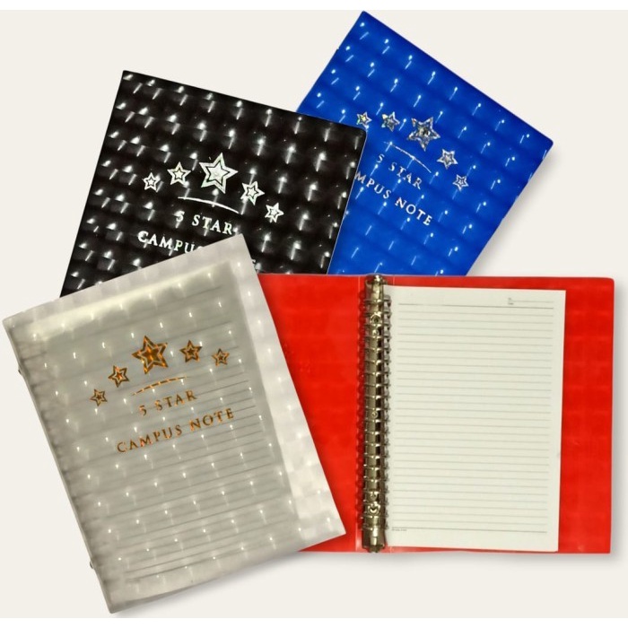 SJS Binder Note A5 Cover 4D/ Buku Ring Besi/ Note/ Diary/