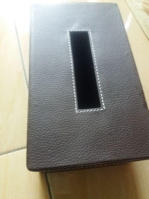 Kotak Box Tisu Vinyl 24x13x9 Cm - Coklat