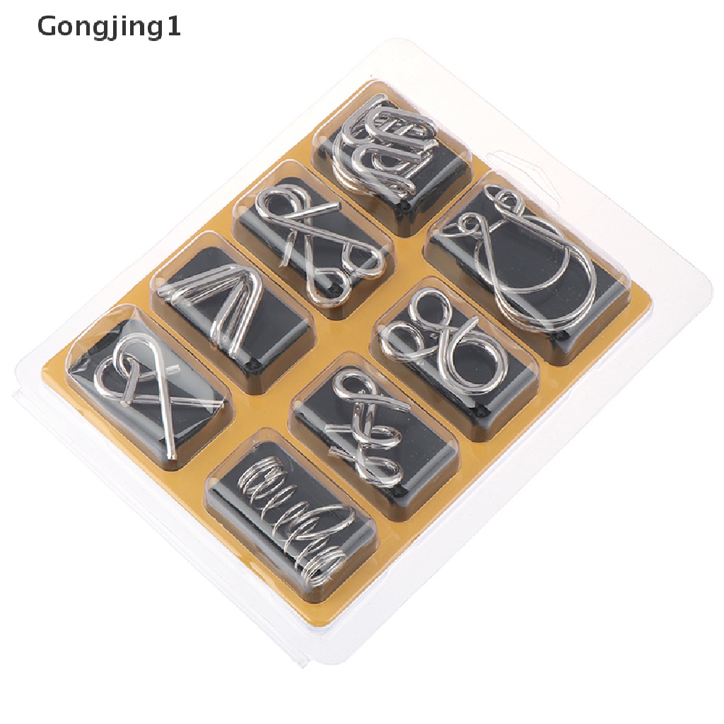 Gongjing1 8pcs / Set Mainan Puzzle Kawat Metal Untuk Asah Otak / IQ