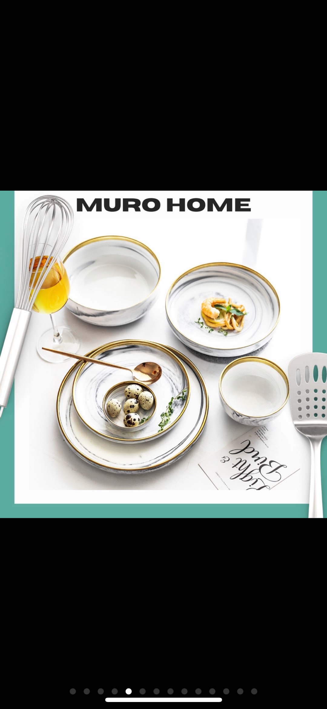 New Model Piring Mangkok Makan Keramik Ceramic Bowl Cantik Motif Marmer Marbel Marble Plate Gold Rim