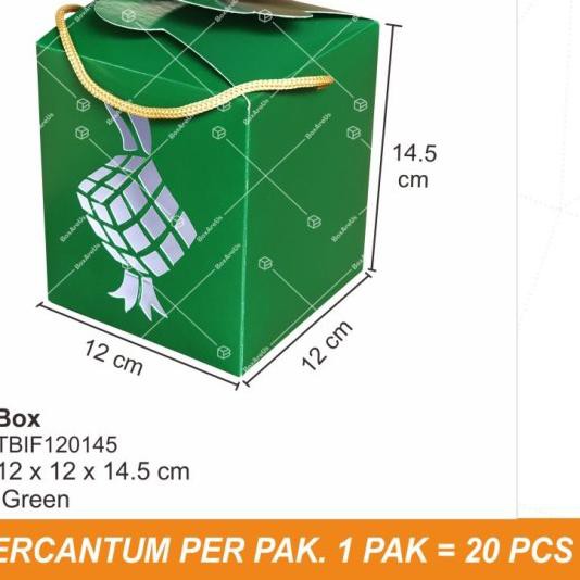 

℮ TBIF120145 - Dus Lebaran, Box Idulfitri, Packaging, Toples Box - HIJAU + TALI ✷