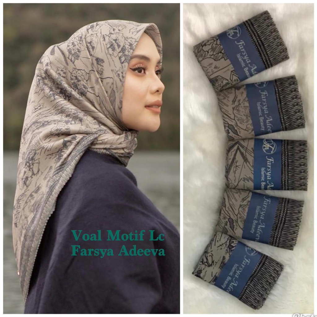 Hijab Segi Empat Voal Motif Deenay Lasercut / Jilbab Kerudung Segi Empat Motif Deenay Lc / Hijab Far