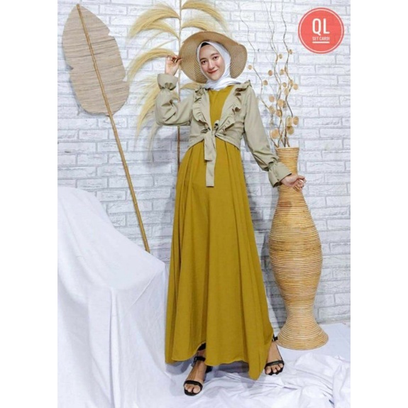 GAMIS ROMPI PISAH ALARA SET(COD)// GAMIS SET AMBORSIA ROMPI RUFFLE