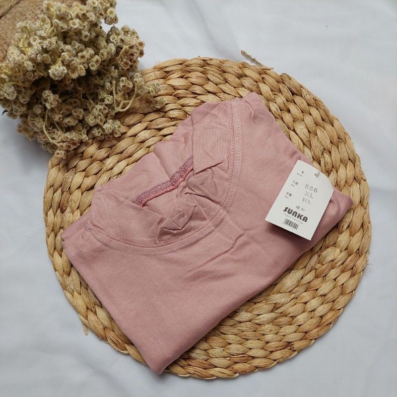 MANSET ATASAN TANGAN BUNTUNG (by sunka)-Soft peach
