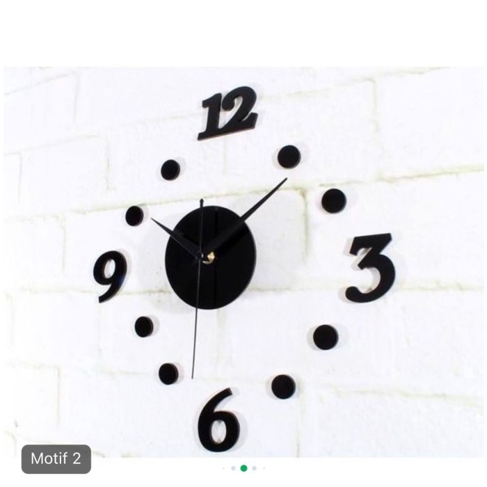 Jam Dinding Tempel DIY Analog Jam Tembok Wall Clock ACRYLIC A2 Baterai AA Jam Hias 3D