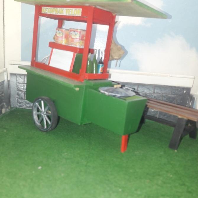 Miniatur gerobak Ketoprak skala 1:12 Marvel ShF figms Figure barang ready