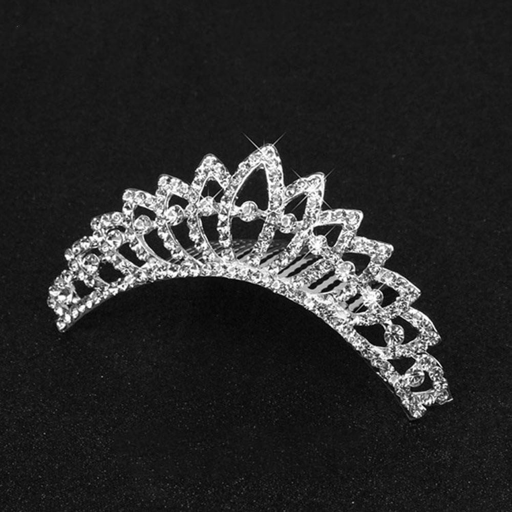 Agustinina Perhiasan Pernikahan Bergaya Chic Mahkota Sisir Rambut Bando Tiara Shiny Hair Styling Accessories