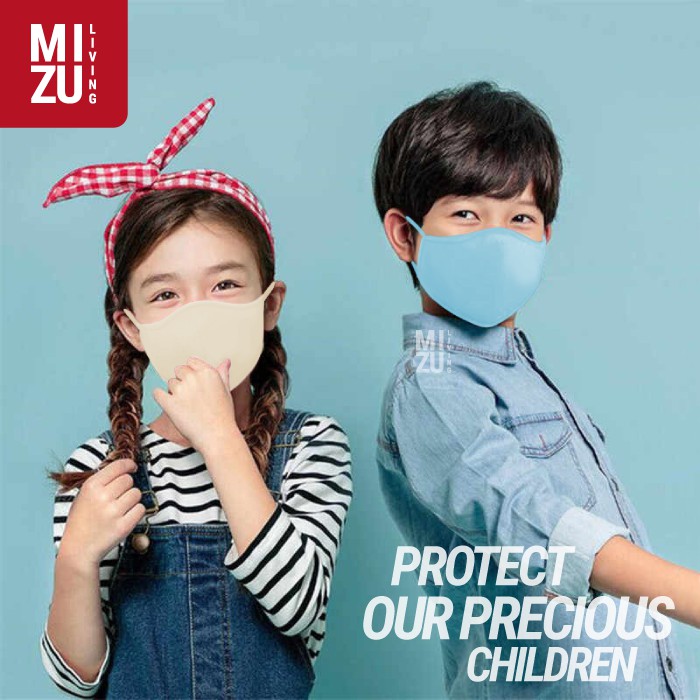 [SALE] MIZU CHIBI3 Masker Kain ANAK KIDS 3Ply Lapis Water Repellent +Stopper NON-MEDIS Cuci REUSABLE