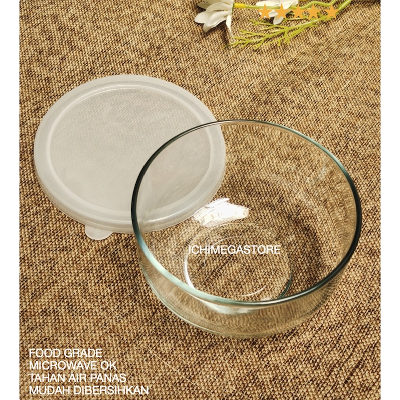 Food Storage Food Glass Bowl Mangkuk Dengan Tutup Container ICHIMEGASTORE