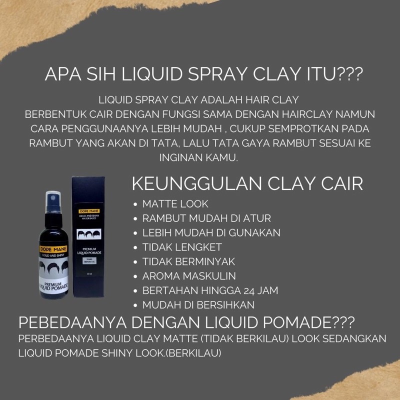 PREMIUM HAIR CLAY CAIR DOPE MANE + GRATIS SISIR SAKU