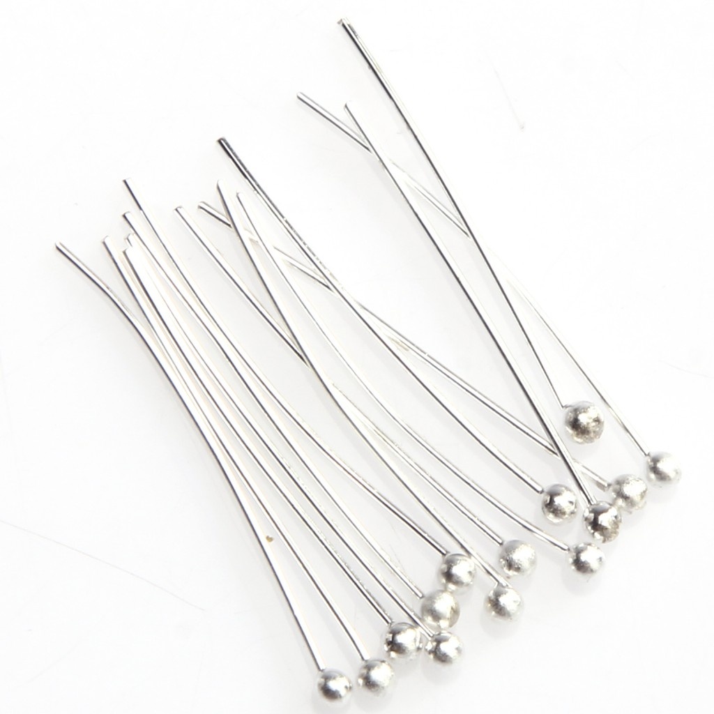 100pcs 25mm 30mm 40mm 50mm Smooth Metal Ball Head Pins Silver Tone Diy Accessories Supplies For Jewelry Making Findings