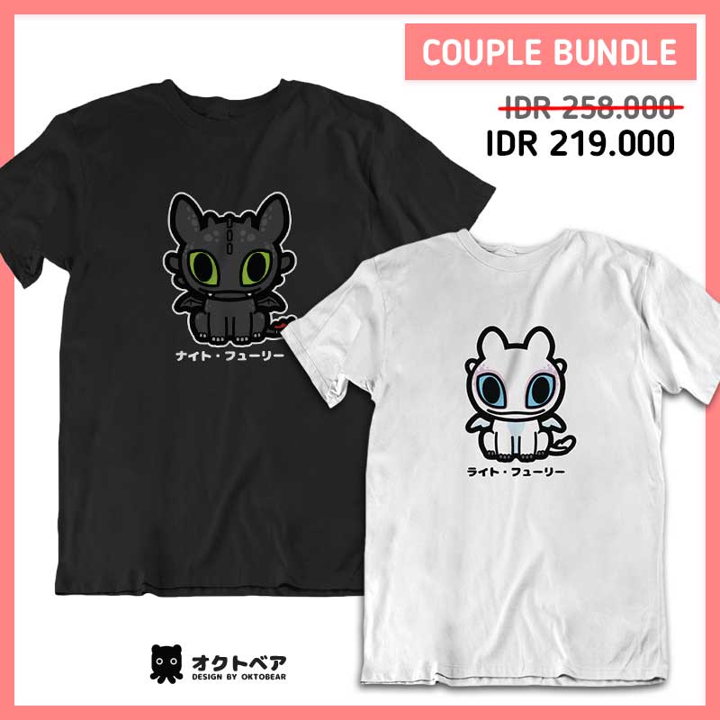 [Pre-Order] Kaos Couple Night Fury & Light Fury