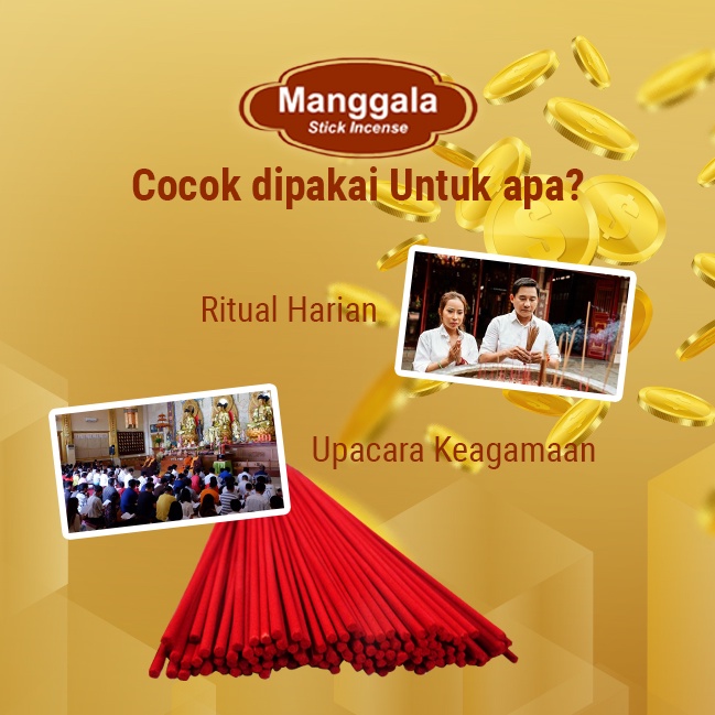 Dupa / Hio Wangi Good luck Manggala Stick Merah 32 cm 200 gr