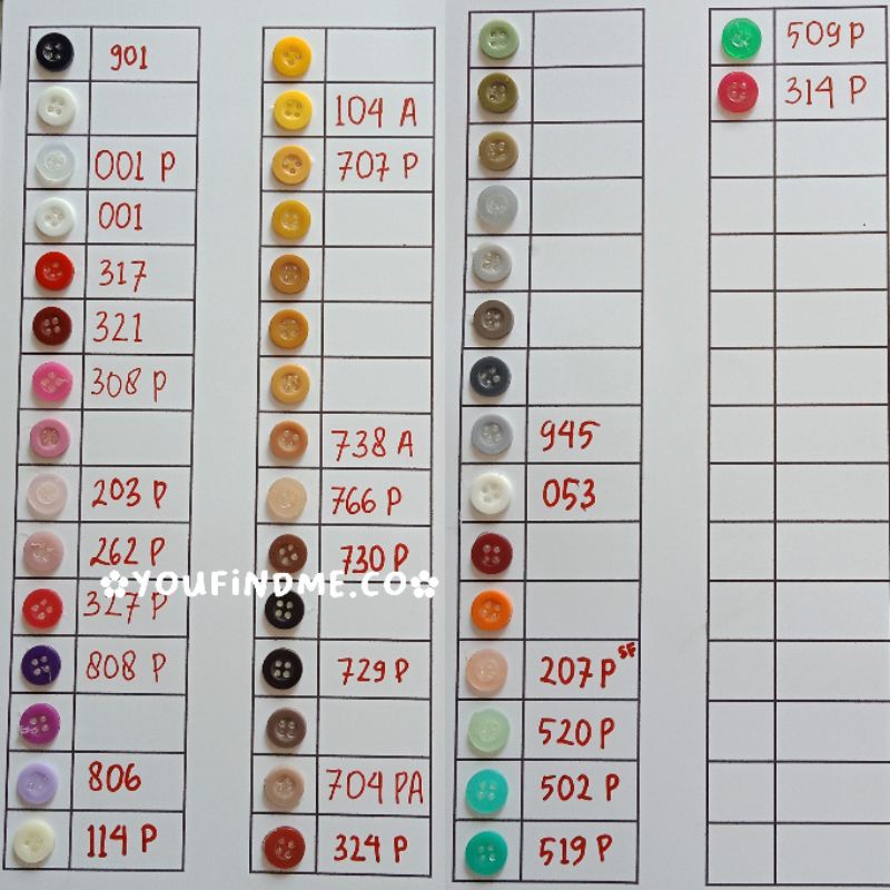 Kancing Kemeja (PERLUSIN) Lubang 4 Cap Monas/Red Tulips || Kancing Kemeja Lubang 4 || Kancing Baju