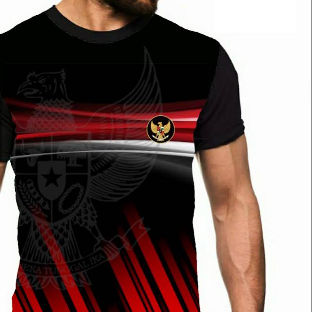 Kaos Indonesia Merdeka merah putih Garuda di dada Agustus agustusan anak cowok pria murah fullprint