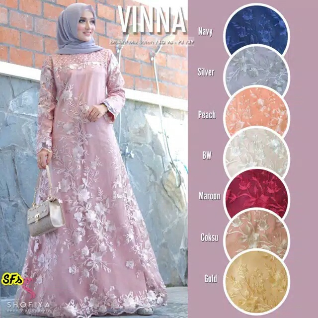 BAJU MUSLIM KONDANGAN BRIDESMAID GAMIS BRUKAT JUMBO BAHAN MOSSCREPE MIX BRUKAT TERBARU 2021 / GAMIS 