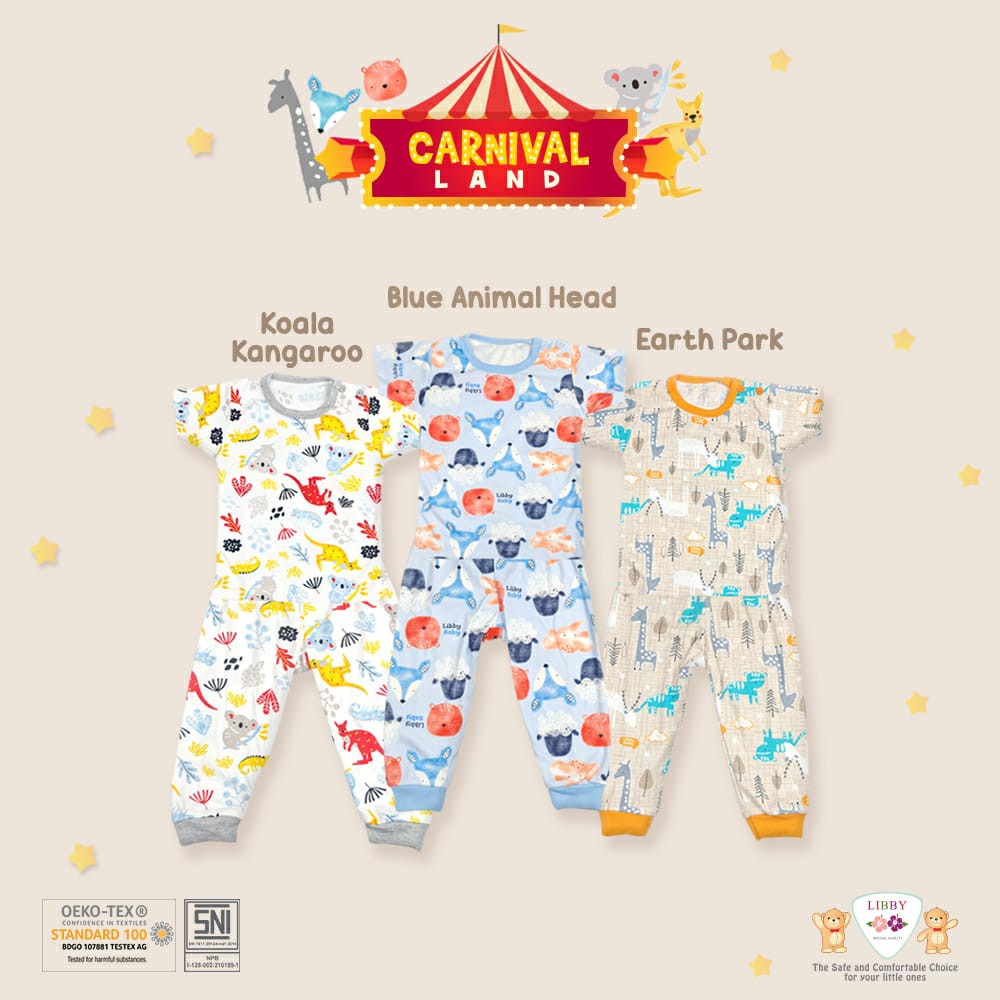 Libby Baby Setelan Piyama Oblong Pendek Celana Panjang - Motif Random