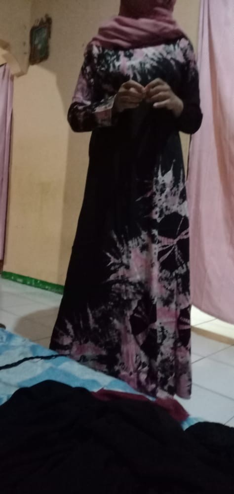 Amalagrosir - (cod) Gamis Black Tiedie Teratai / Long Dress Batik Busui