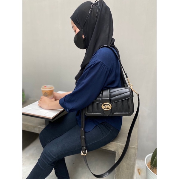 georgie puffy quilted black crossbody