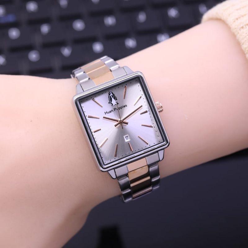 (KW) JAM TANGAN WANITA HUSH PUPPIES KOTAK RANTAI TANGGAL AKTIF BWL-35