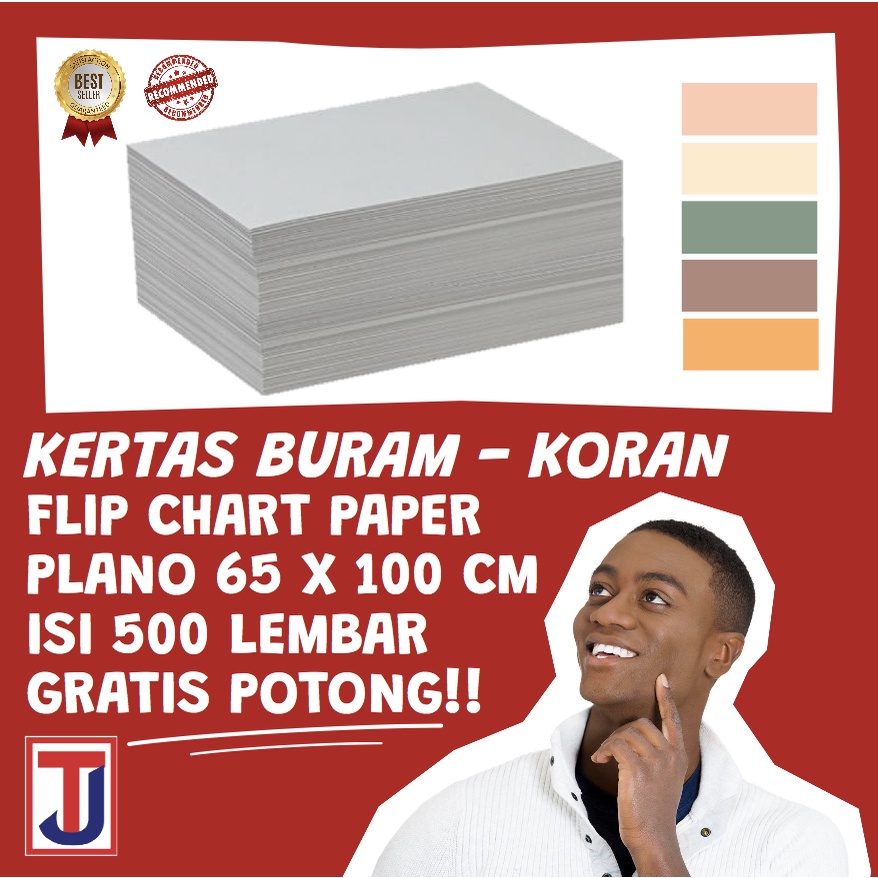 Jual Kertas Koran/Buram/Flip Chart Paper 65x100 Cm Plano/ F4/ A4/ A5 ...