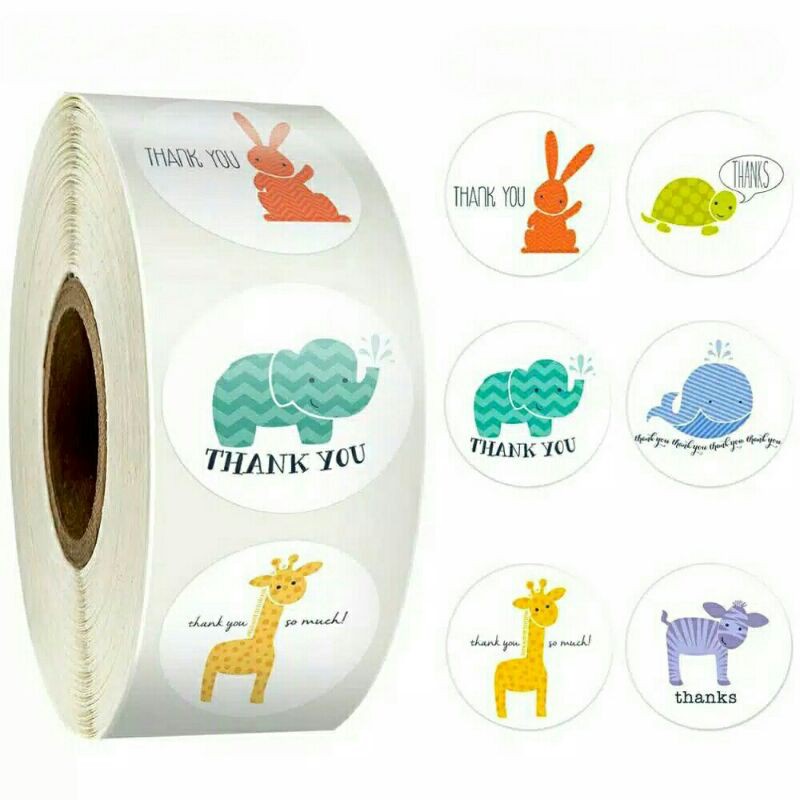 

Stiker Ucapan Terima Kasih Sticker Thank You Lucu Bentuk Hewan Untuk Scrapbook 100pcs