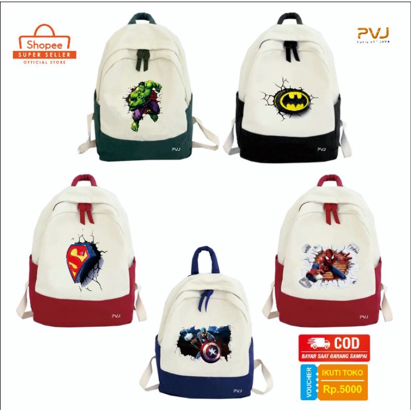 Tas ransel anak karakter  original PVJ fashion kids backpack 2021