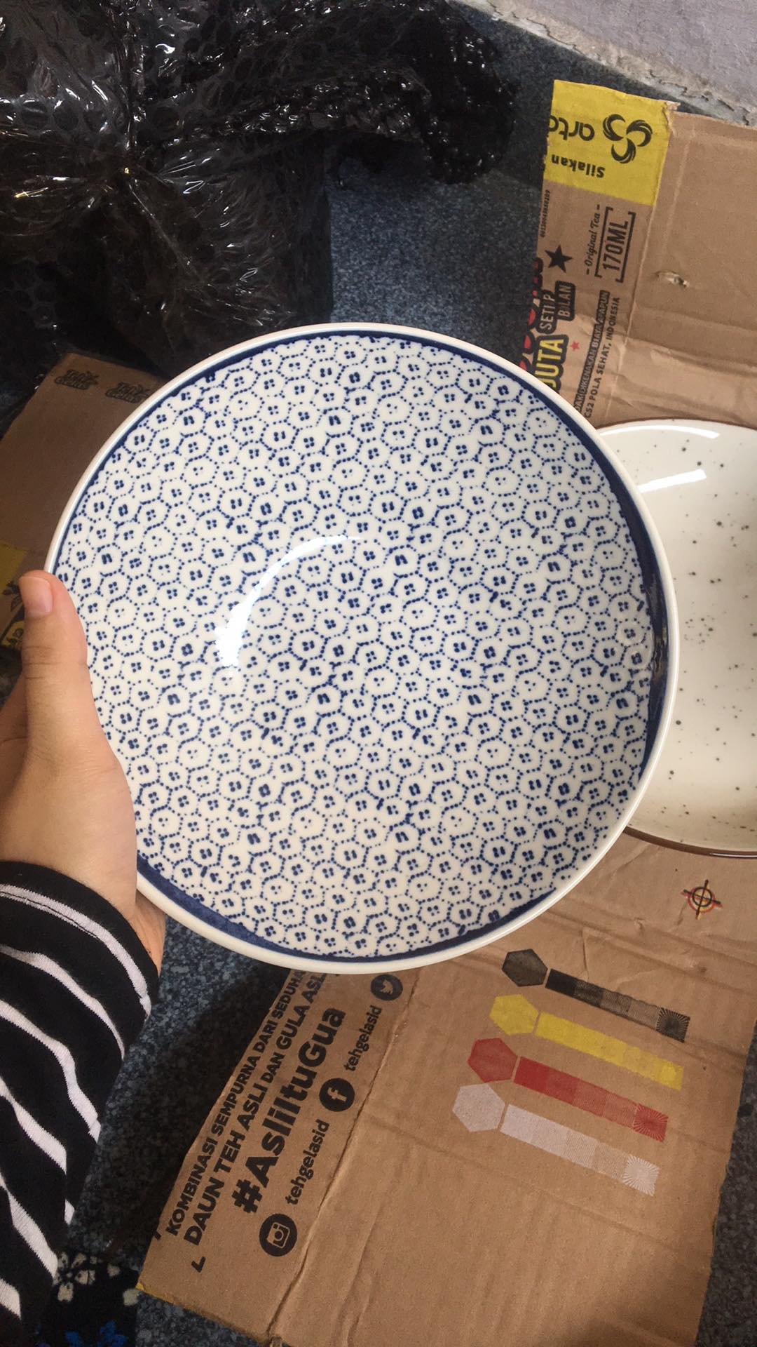 Mangkok Salad Motif / Mangkok Keramik Motif / Mangkok Keramik