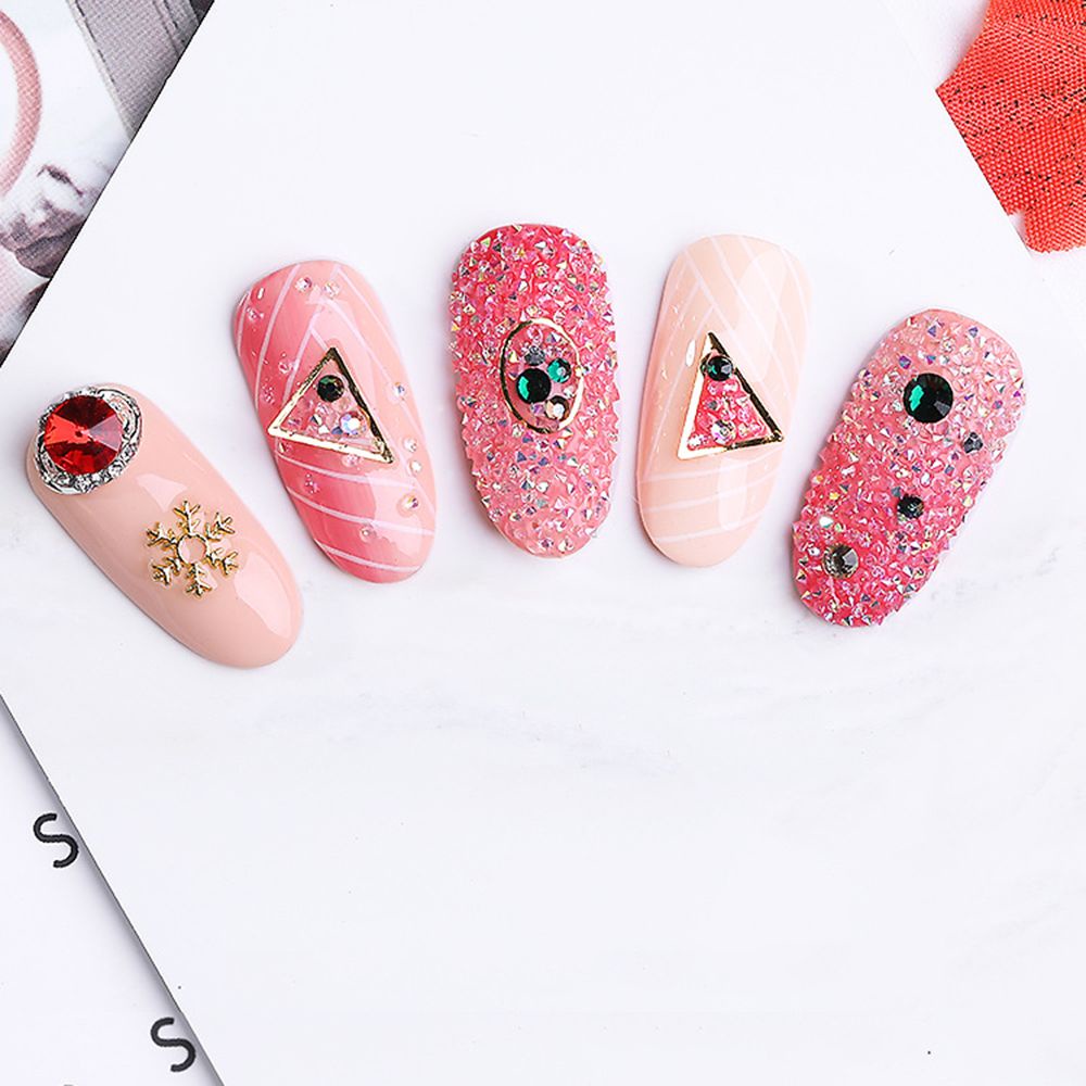 Mxbeauty Kristal Berlian Aurora Warna Champagne Untuk Dekorasi Nail Art / Manicure Diy