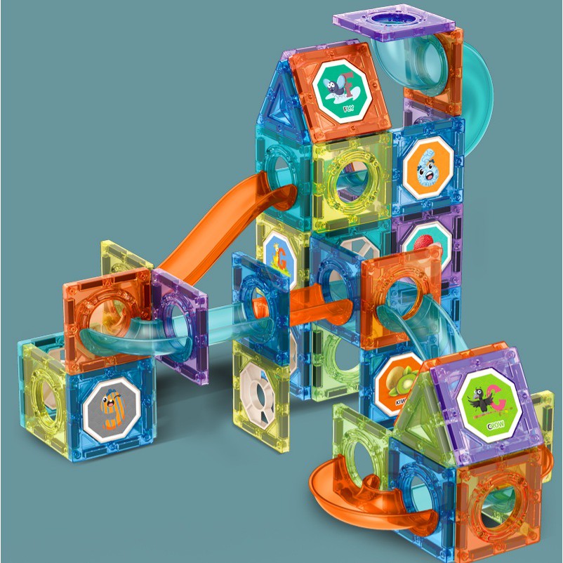 [MS]Mainan Edukasi Susun Kepingan Magnetic Set Bola Dan Rail / Magnetic Paradise 3D Tiles
