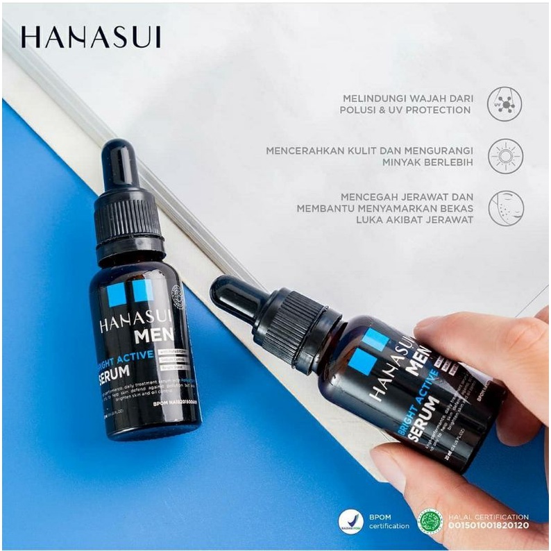[Original] HANASUI Men Bright Active Serum Wajah Pria BPOM