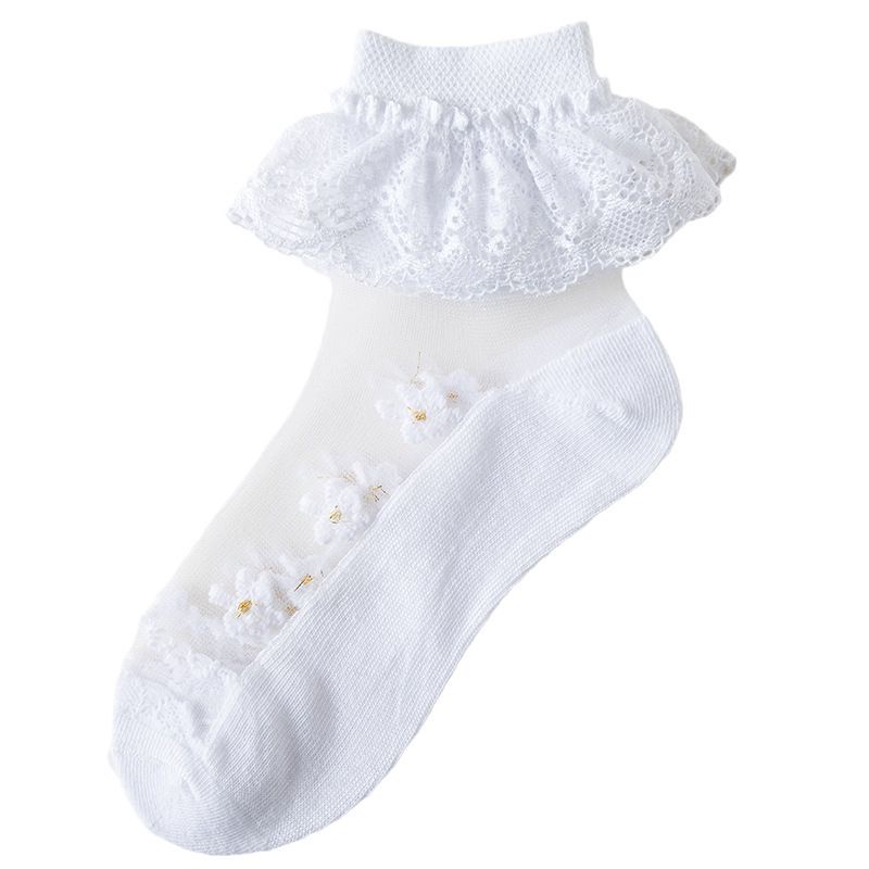 Kaos Kaki Renda Transparant Motif Bunga