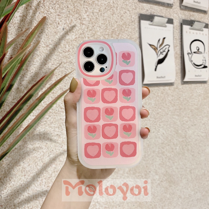 Soft Case TPU Motif Bunga Tulip Untuk IPhone 11 13 12 Pro Max 7 8 6 6s Plus XR XS Max X SE 2020