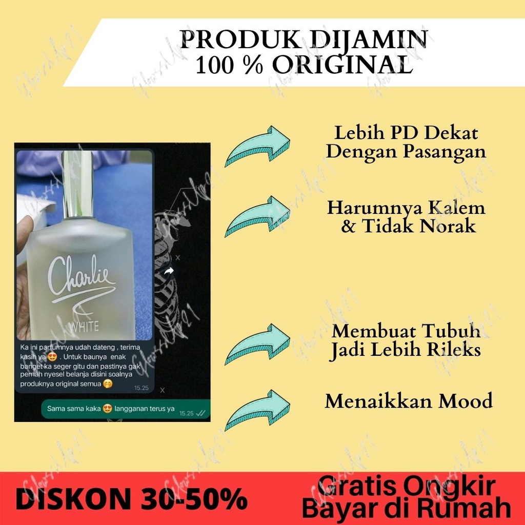 PARFUM WANITA TAHAN LAMA 24 JAM CHARLIE WHITE PARFUM REVLON ORIGINAL 100ML - ASLI IMPORT 100%