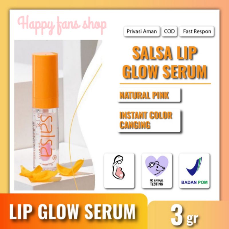 Salsa Serum Bibir Lip Glow lip gloss Pelembab menjadikan bibir pink natural Alami BPOM Original