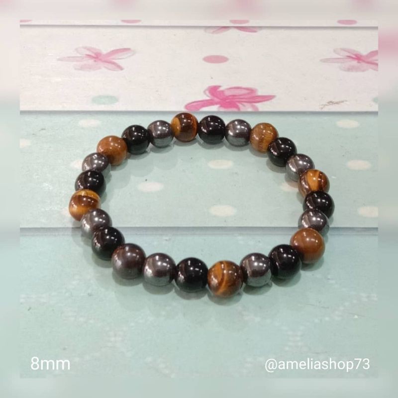 Gelang Kesehatan Tiger Eye - Blustin - Black Onyx