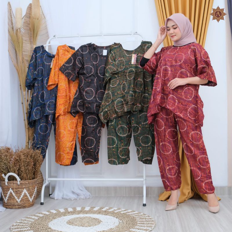 SETELAN CELANA/ SETELAN DASTER KEMEJA/ BABYDOL SETELAN CELANA/ ONE SET MOTIF KEKINIAN/SETELAN WANITA-3