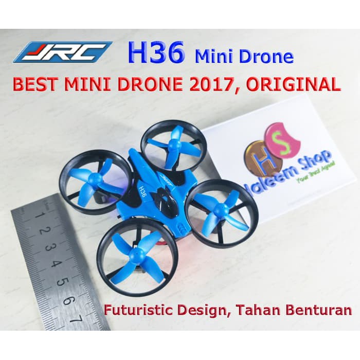 Mini Drone JJRC H36 Best drone 6 Axis Gyro 1 key return Quadcopter - Biru