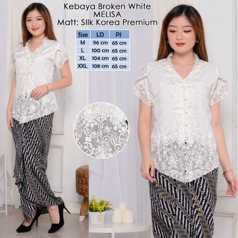 Newtrendy89--Atasan Kebaya Encim Tangan Tulip Brukat Full Furing Bahan katun